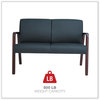 A Picture of product ALE-RL2219M Alera® Reception Lounge WL Series Loveseat Wood 44.88w x 26.13d 33h, Black/Mahogany