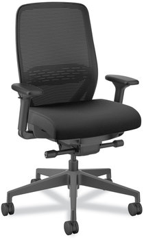 HON® Nucleus® Series Recharge Task Chair Supports Up to 300 lb, 16.63 21.13 Seat Height, Black Seat/Back, Base