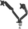 A Picture of product FEL-8042501 Fellowes® Platinum Series Dual Monitor Arm for 27" Monitors, 360 deg Rotation, +85 deg/-20 Tilt, Pan, Black, Supports 20 lb