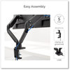 A Picture of product FEL-8042501 Fellowes® Platinum Series Dual Monitor Arm for 27" Monitors, 360 deg Rotation, +85 deg/-20 Tilt, Pan, Black, Supports 20 lb