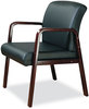 A Picture of product ALE-RL4319M Alera® Reception Lounge WL Series Guest Chair 24.21" x 24.8" 32.67", Black Seat, Back, Mahogany Base