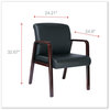 A Picture of product ALE-RL4319M Alera® Reception Lounge WL Series Guest Chair 24.21" x 24.8" 32.67", Black Seat, Back, Mahogany Base