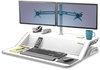 A Picture of product FEL-8042901 Fellowes® Lotus™ Monitor Arm Kit Dual For 26" Monitors, Silver, Supports 13 lb