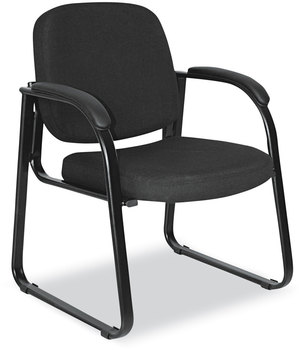 Alera® Genaro Series Half-Back Sled Base Guest Chair Fabric 25" x 24.80" 33.66", Black Seat, Back,