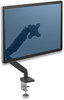 A Picture of product FEL-8043301 Fellowes® Platinum Series Single Monitor Arm For 30" Monitors, 360 deg Rotation, 180 Tilt, Pan, Black, Supports 20 lb