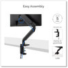 A Picture of product FEL-8043301 Fellowes® Platinum Series Single Monitor Arm For 30" Monitors, 360 deg Rotation, 180 Tilt, Pan, Black, Supports 20 lb