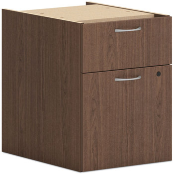 HON® Mod Support Pedestal Left or Right, 2-Drawers: Box/File, Legal/Letter, Sepia Walnut, 15" x 20"