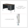A Picture of product ALE-SD4524BM Alera® Single Pedestal Steel Desk 45.25" x 24" 29.5", Mocha/Black
