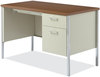 A Picture of product ALE-SD4524PC Alera® Single Pedestal Steel Desk 45.25" x 24" 29.5", Cherry/Putty