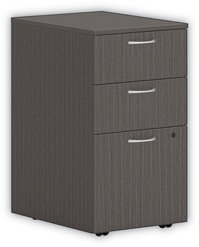 HON® Mod Mobile Pedestal Left or Right, 3-Drawers: Box/Box/File, Legal/Letter, Slate Teak, 15" x 20" 28"