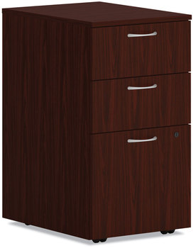 HON® Mod Mobile Pedestal Left or Right, 3-Drawers: Box/Box/File, Legal/Letter, Traditional Mahogany, 15" x 20" 28"