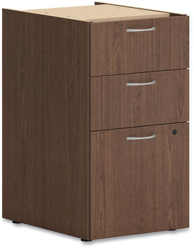 HON® Mod Support Pedestal Left or Right, 3-Drawers: Box/Box/File, Legal/Letter, Sepia Walnut, 15" x 20" 28"