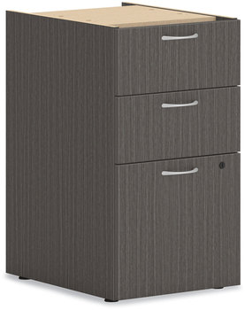 HON® Mod Support Pedestal Left or Right, 3-Drawers: Box/Box/File, Legal/Letter, Slate Teak, 15" x 20" 28"