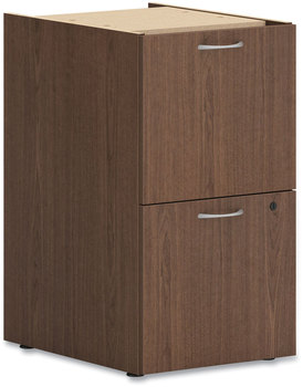 HON® Mod Support Pedestal Left or Right, 2 Legal/Letter-Size File Drawers, Sepia Walnut, 15" x 20" 28"