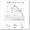 A Picture of product FEL-8056201 Fellowes® Platinum Series Single Monitor Arm For 27" Monitors, 360 deg Rotation, 45 Tilt, 180 Pan, White, Supports 20 lb