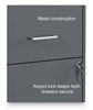 A Picture of product ALE-SVF1824CH Alera® Soho Two-Drawer Vertical File Cabinet 2 Drawers: File/File, Letter, Charcoal, 14" x 18" 24.1"