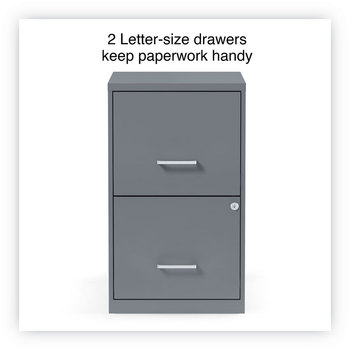 Alera® Soho Two-Drawer Vertical File Cabinet 2 Drawers: File/File, Letter, Charcoal, 14" x 18" 24.1"
