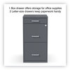 A Picture of product ALE-SVF1827CH Alera® Soho Three-Drawer Vertical File Cabinet 3 Drawers: Pencil/File/File, Letter, Charcoal, 14" x 18" 26.9"