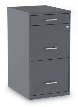 Alera® Soho Three-Drawer Vertical File Cabinet 3 Drawers: Pencil/File/File, Letter, Charcoal, 14" x 18" 26.9"