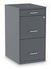 A Picture of product ALE-SVF1827CH Alera® Soho Three-Drawer Vertical File Cabinet 3 Drawers: Pencil/File/File, Letter, Charcoal, 14" x 18" 26.9"