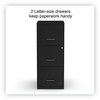 A Picture of product ALE-SVF1835BL Alera® Soho Three-Drawer Vertical File Cabinet 3 Drawers: File/File/File, Letter, Black, 14" x 18" 34.9"