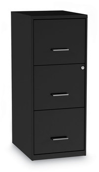 Alera® Soho Three-Drawer Vertical File Cabinet 3 Drawers: File/File/File, Letter, Black, 14" x 18" 34.9"