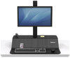 A Picture of product FEL-8080101 Fellowes® Lotus™ VE Sit-Stand Workstation 29" x 28.5" 27.5" to 42.5", Black