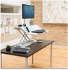 A Picture of product FEL-8080201 Fellowes® Lotus™ DX Sit-Stand Workstation 32.75" x 24.25" 5.5" to 22.5", White