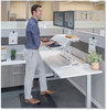 A Picture of product FEL-8080201 Fellowes® Lotus™ DX Sit-Stand Workstation 32.75" x 24.25" 5.5" to 22.5", White