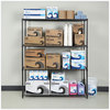 A Picture of product ALE-SW206018BA Alera® Black Anthracite Plus Wire Shelving Kit All-Purpose Starter Four-Shelf, 60w x 18d 72h,