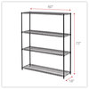 A Picture of product ALE-SW206018BA Alera® Black Anthracite Plus Wire Shelving Kit All-Purpose Starter Four-Shelf, 60w x 18d 72h,