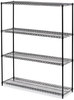A Picture of product ALE-SW206018BA Alera® Black Anthracite Plus Wire Shelving Kit All-Purpose Starter Four-Shelf, 60w x 18d 72h,