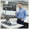 A Picture of product FEL-8080301 Fellowes® Lotus™ DX Sit-Stand Workstation 32.75" x 24.25" 5.5" to 22.5", Black