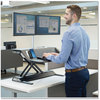 A Picture of product FEL-8080301 Fellowes® Lotus™ DX Sit-Stand Workstation 32.75" x 24.25" 5.5" to 22.5", Black