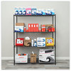 A Picture of product ALE-SW206024BA Alera® Black Anthracite Plus Wire Shelving Kit All-Purpose Starter Four-Shelf, 60w x 24d 72h,