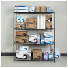 A Picture of product ALE-SW206024BA Alera® Black Anthracite Plus Wire Shelving Kit All-Purpose Starter Four-Shelf, 60w x 24d 72h,