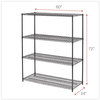A Picture of product ALE-SW206024BA Alera® Black Anthracite Plus Wire Shelving Kit All-Purpose Starter Four-Shelf, 60w x 24d 72h,