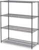 A Picture of product ALE-SW206024BA Alera® Black Anthracite Plus Wire Shelving Kit All-Purpose Starter Four-Shelf, 60w x 24d 72h,