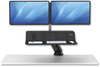 A Picture of product FEL-8081601 Fellowes® Lotus™ RT Sit-Stand Workstation 35.5" x 23.75" 42.2" to 49.2", Black