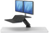 A Picture of product FEL-8081601 Fellowes® Lotus™ RT Sit-Stand Workstation 35.5" x 23.75" 42.2" to 49.2", Black