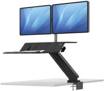 Fellowes® Lotus™ RT Sit-Stand Workstation 35.5" x 23.75" 42.2" to 49.2", Black