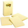 A Picture of product MMM-6605 Post-it® Notes Original Ruled Note Pads. 4 X 6 in. Canary Yellow. 100 sheets/pad, 5 pads/pack.