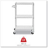 A Picture of product ALE-SW322416SR Alera® Three-Shelf Wire Cart with Liners Metal, 3 Shelves, 450 lb Capacity, 24" x 16" 39", Silver