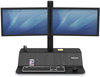 A Picture of product FEL-8082001 Fellowes® Lotus™ VE Sit-Stand Workstation - Dual 29" x 28.5" 42.5", Black