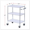 A Picture of product ALE-SW333018SR Alera® Three-Shelf Wire Cart with Liners Metal, 3 Shelves, 600 lb Capacity, 34.5" x 18" 40", Silver