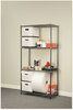 A Picture of product ALE-SW503618BA Alera® Black Anthracite Wire Shelving Kit Starter Four-Shelf, 36w x 18d 72h,