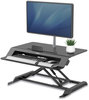 A Picture of product FEL-8215001 Fellowes® Lotus™ LT Sit-Stand Workstation 34.38" x 28.38" 7.62", Black