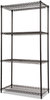 A Picture of product ALE-SW503618BL Alera® NSF Certified Industrial Heavy-Duty Wire Shelving Starter Kit Four-Shelf 36w x 18d 72h, Black