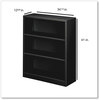 A Picture of product HON-S42ABCP HON® Brigade® Metal Bookcases Bookcase, Three-Shelf, 34.5w x 12.63d 41h, Black