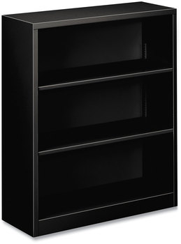 HON® Brigade® Metal Bookcases Bookcase, Three-Shelf, 34.5w x 12.63d 41h, Black